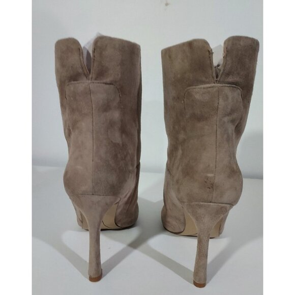 Boots Nine West Beige Suede Stiletto Size 7.5 Pull On 4 Inch Heels Never Worn - Picture 6 of 9